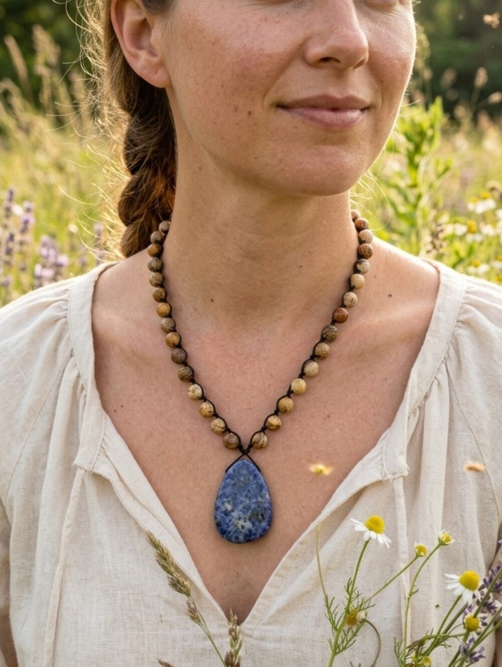 Handcrafted Jasper & Sodalite Necklace,  by Rust Belt Raised